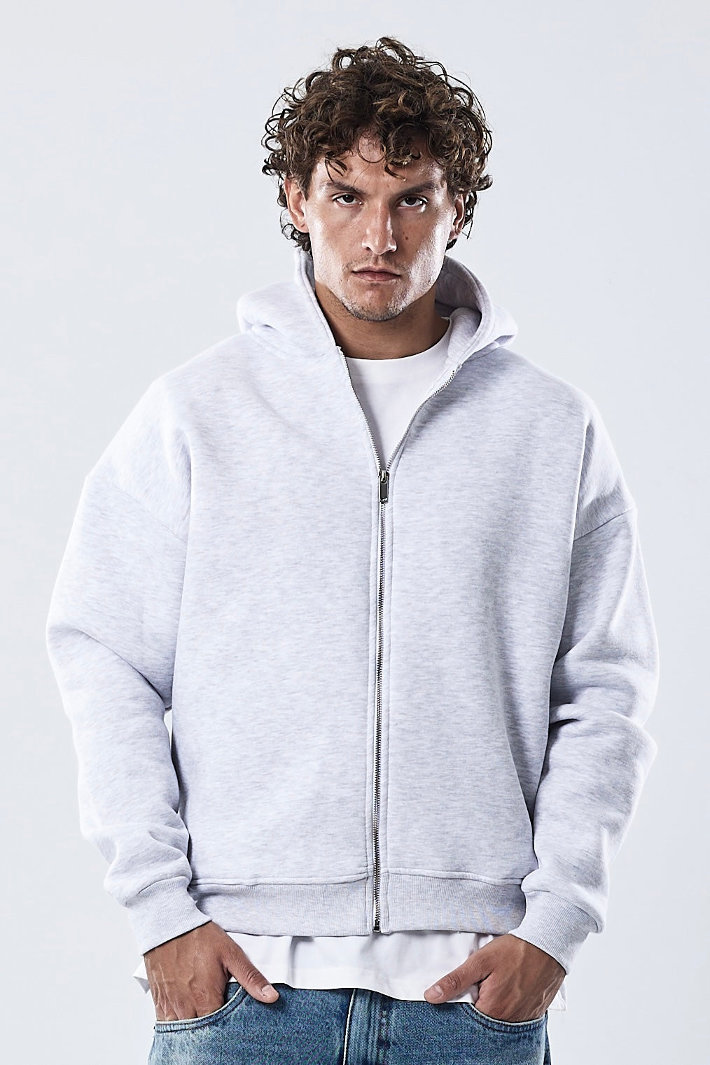 Zip-up hoodie v2 light grey