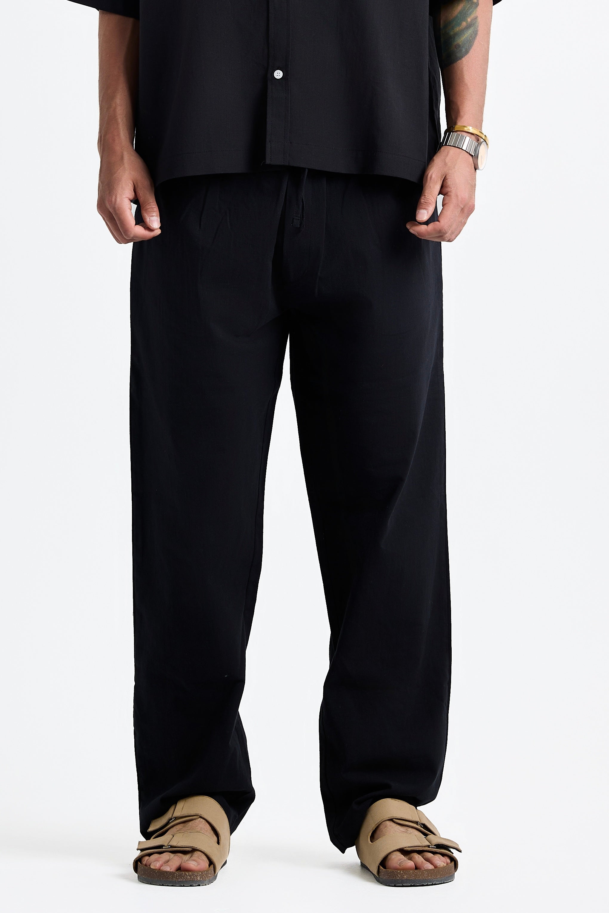 Black linen pants