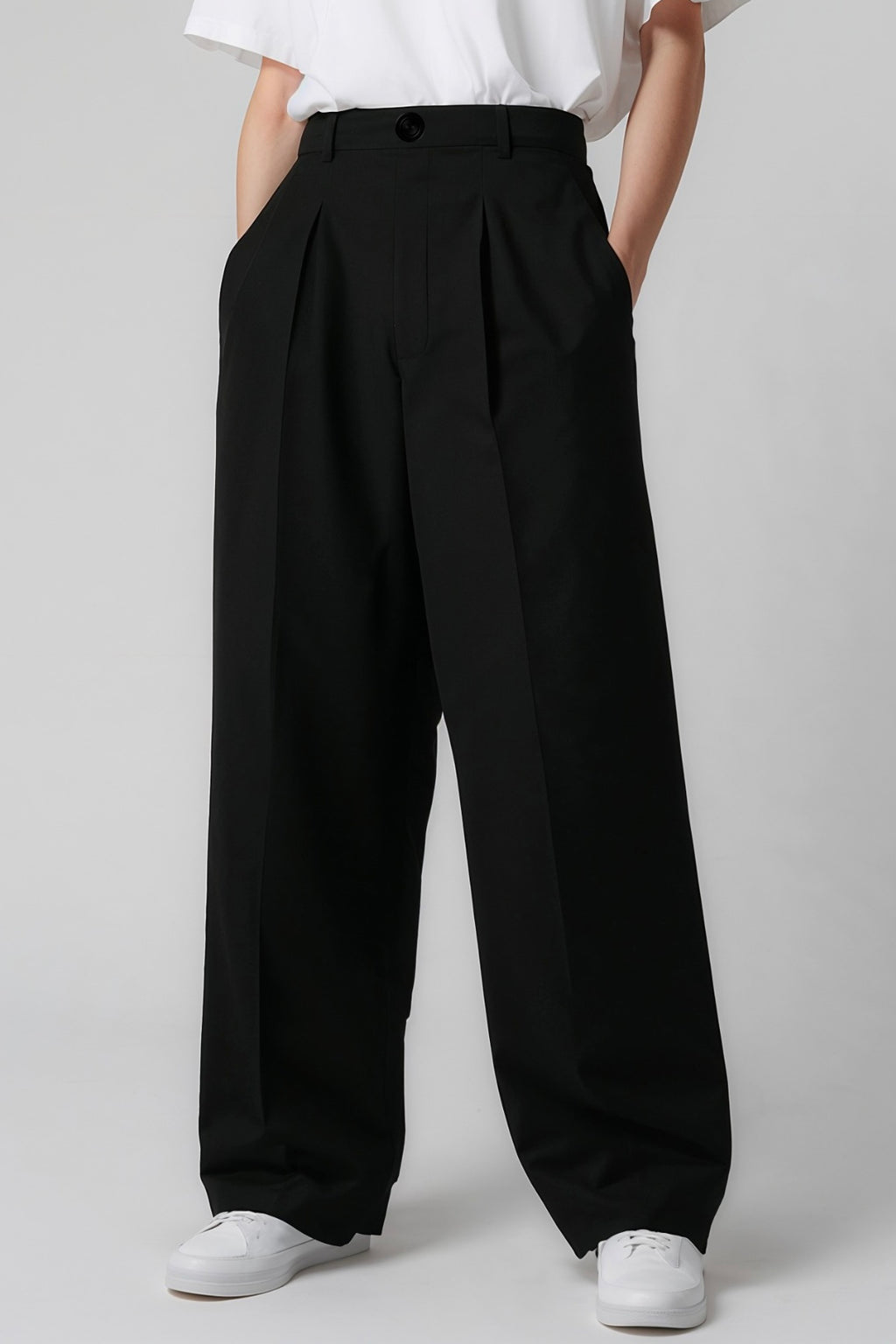 Baggy pleated pants black(NEW)