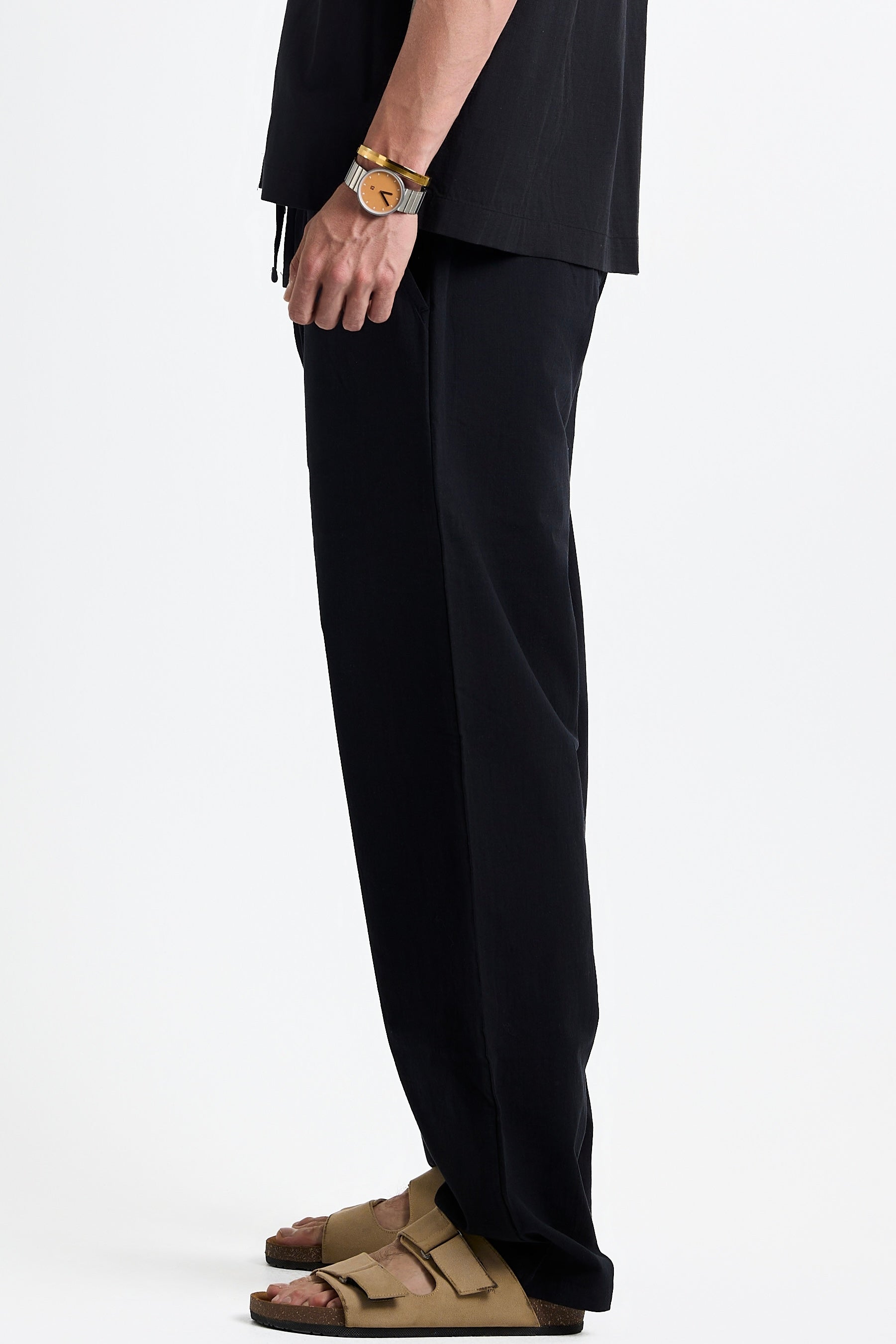 Black linen pants