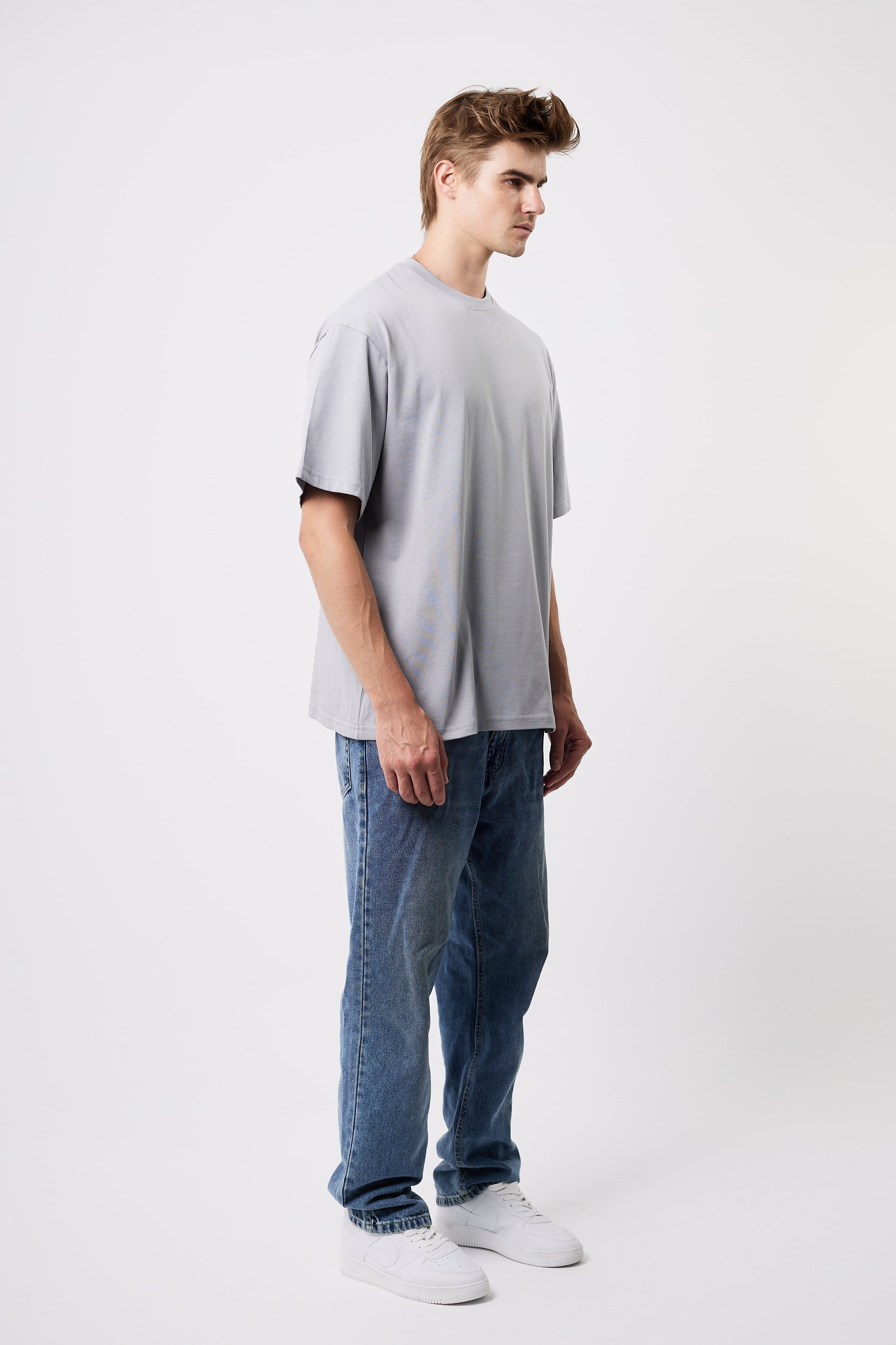 Premium Heavyweight Oversized Tee Light Grey