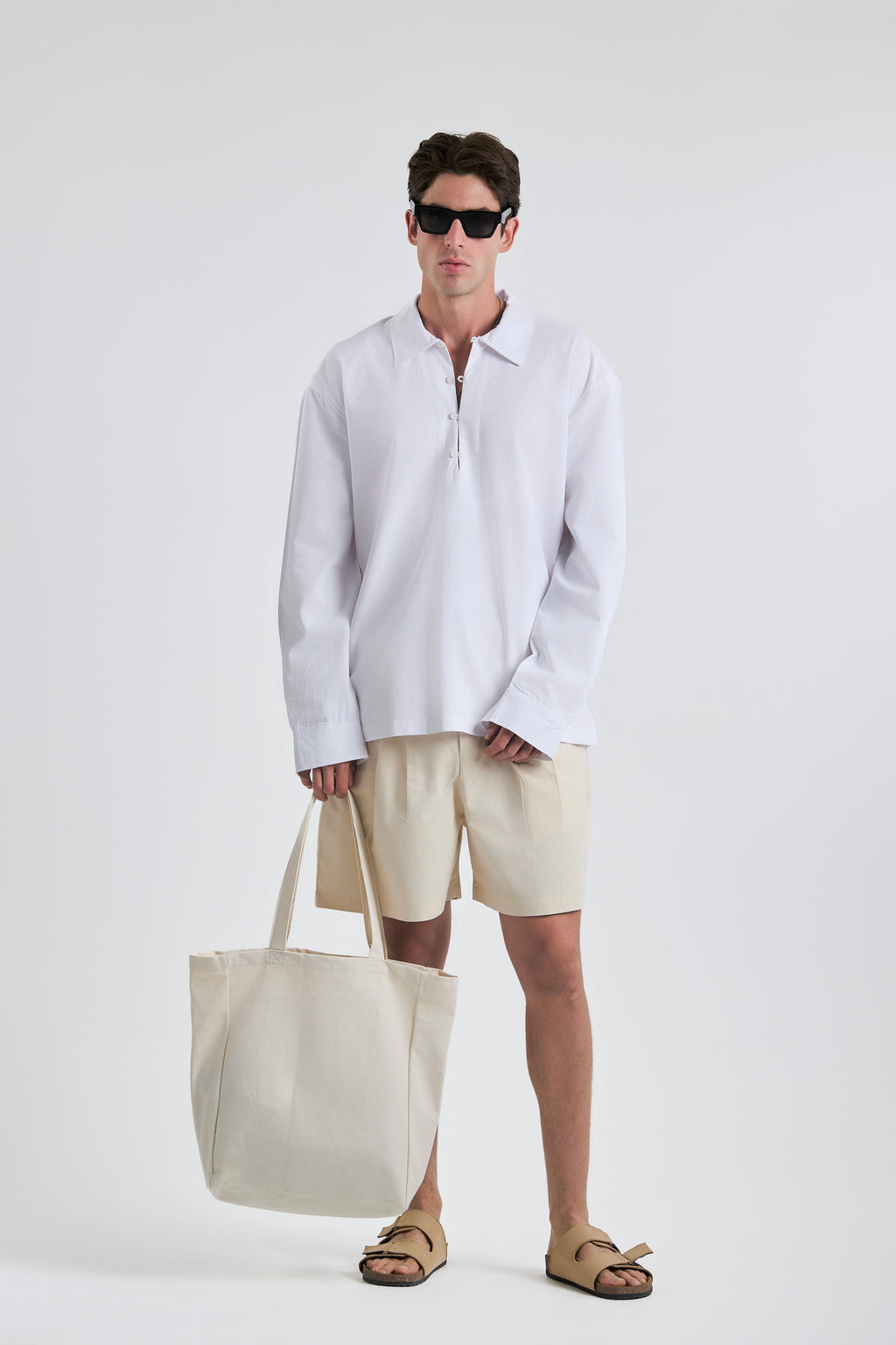 White Riviera linen polo