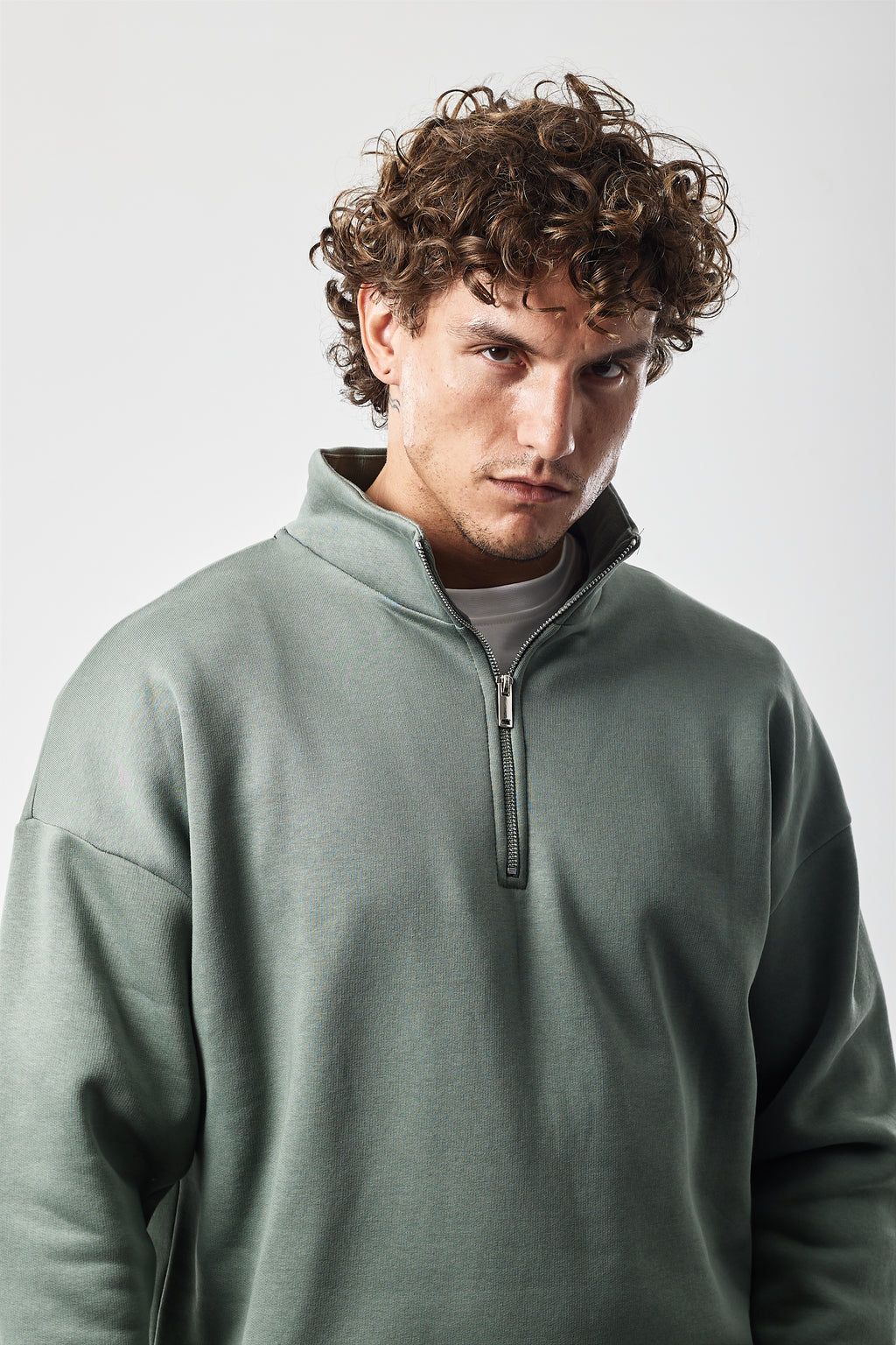 Half-zip sweatshirt Sage Green