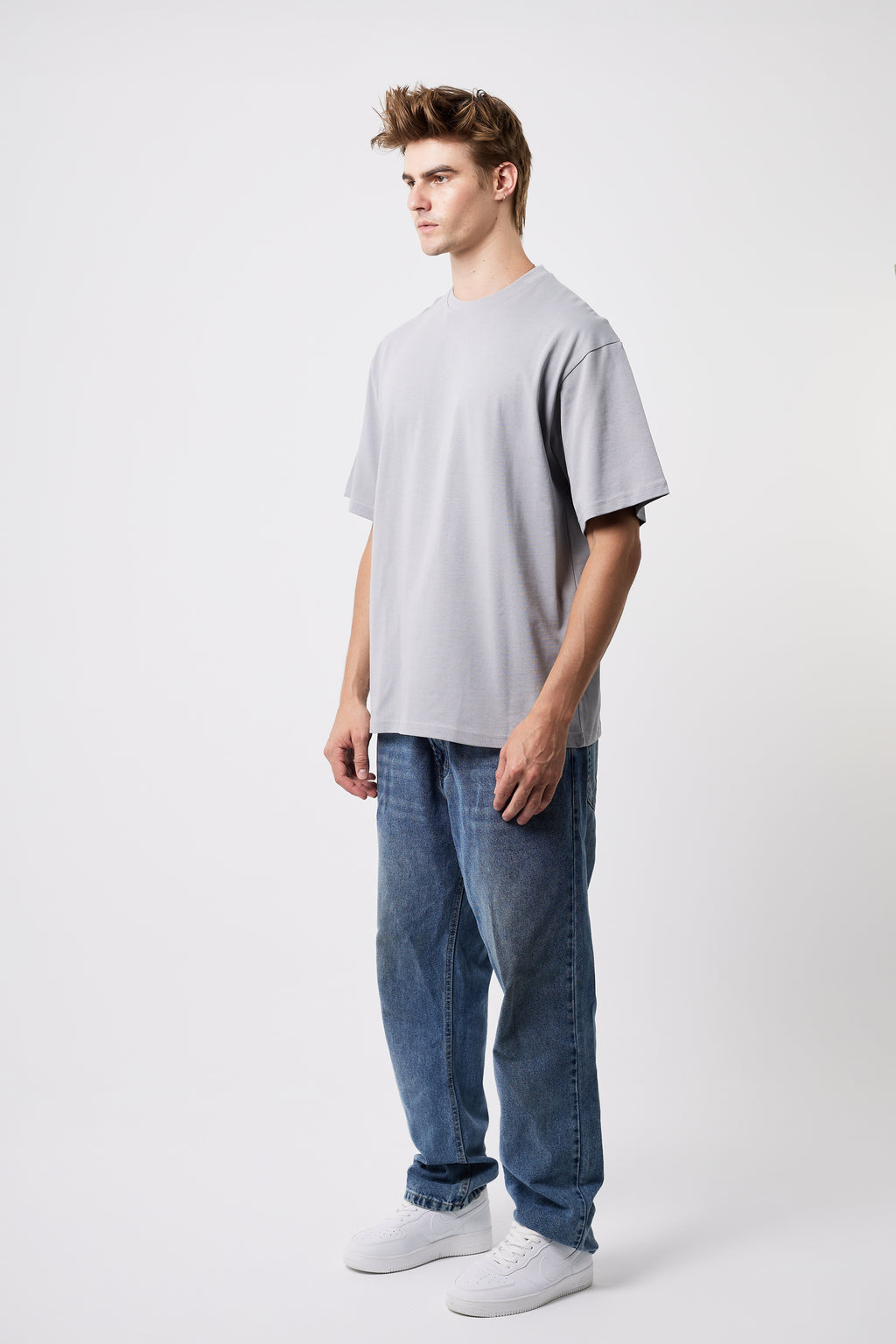 Premium Heavyweight Oversized Tee Light Grey