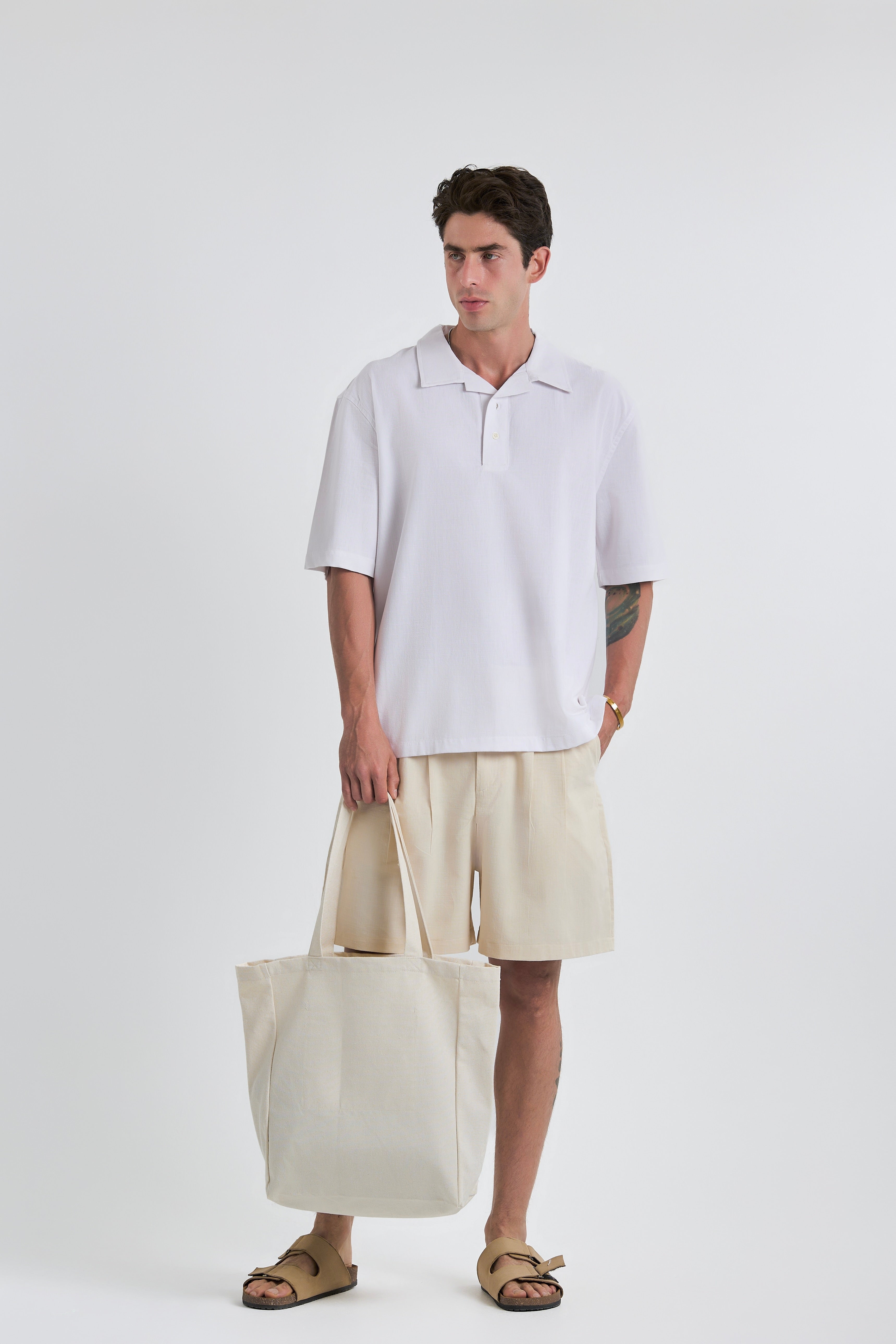 White Relaxed Cuban Linen Shirt