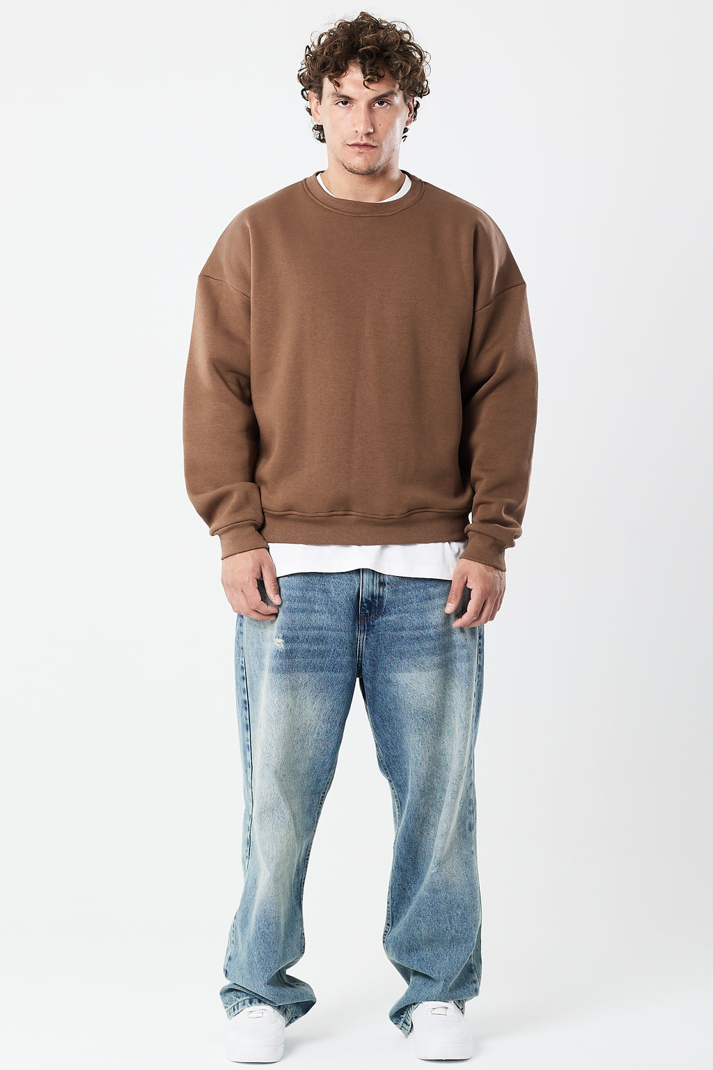 Crewneck sweatshirt Coffee brown