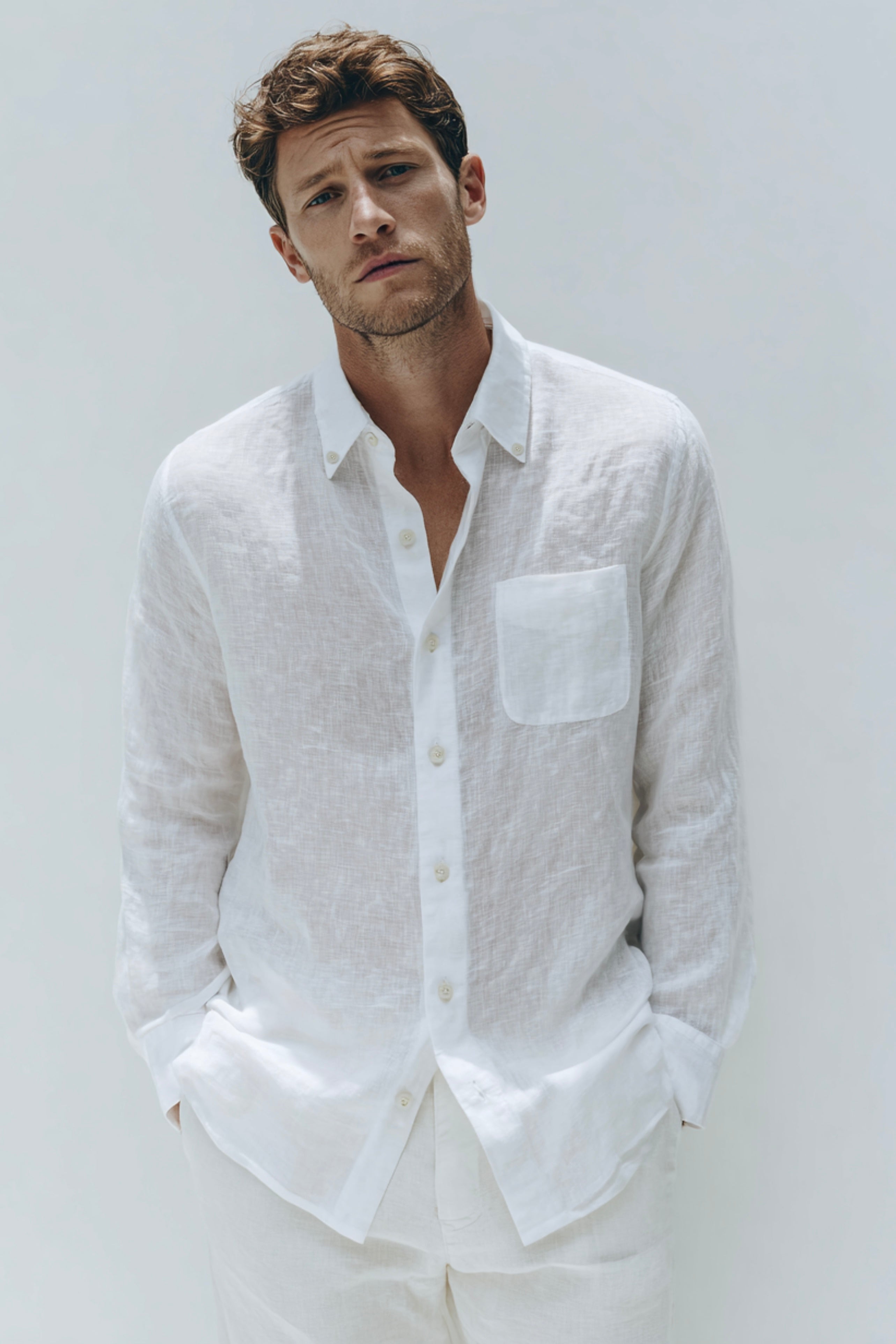 Pure Linen Shirt White