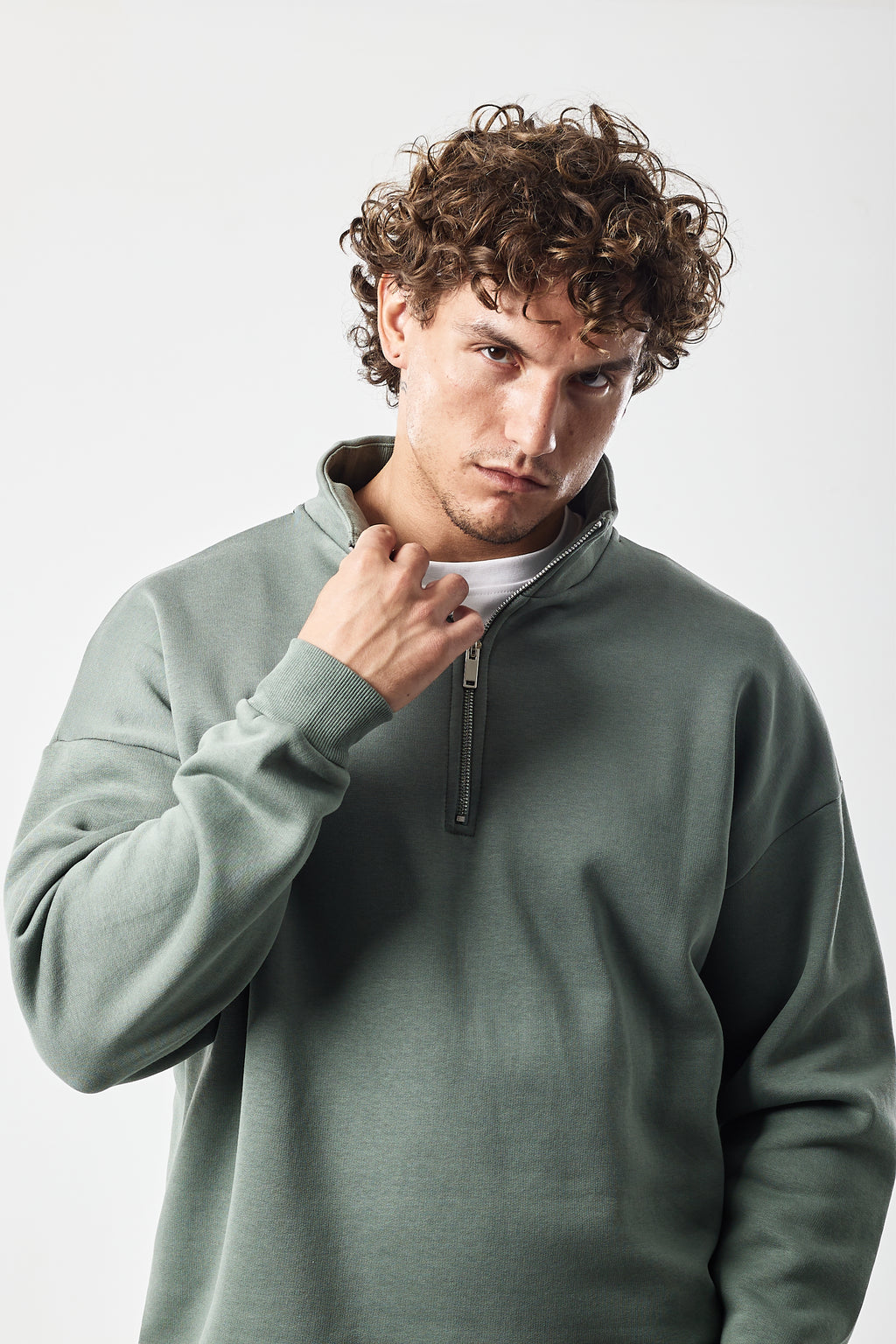 Half-zip sweatshirt Sage Green