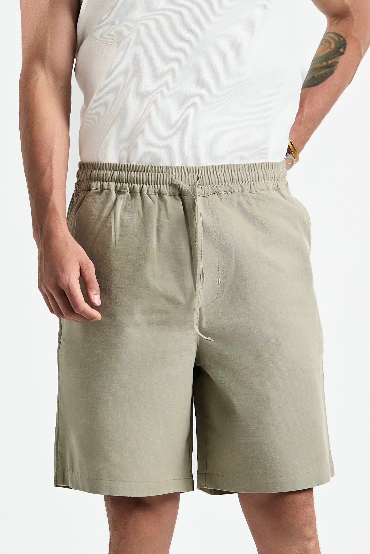 Sage green linen Shorts