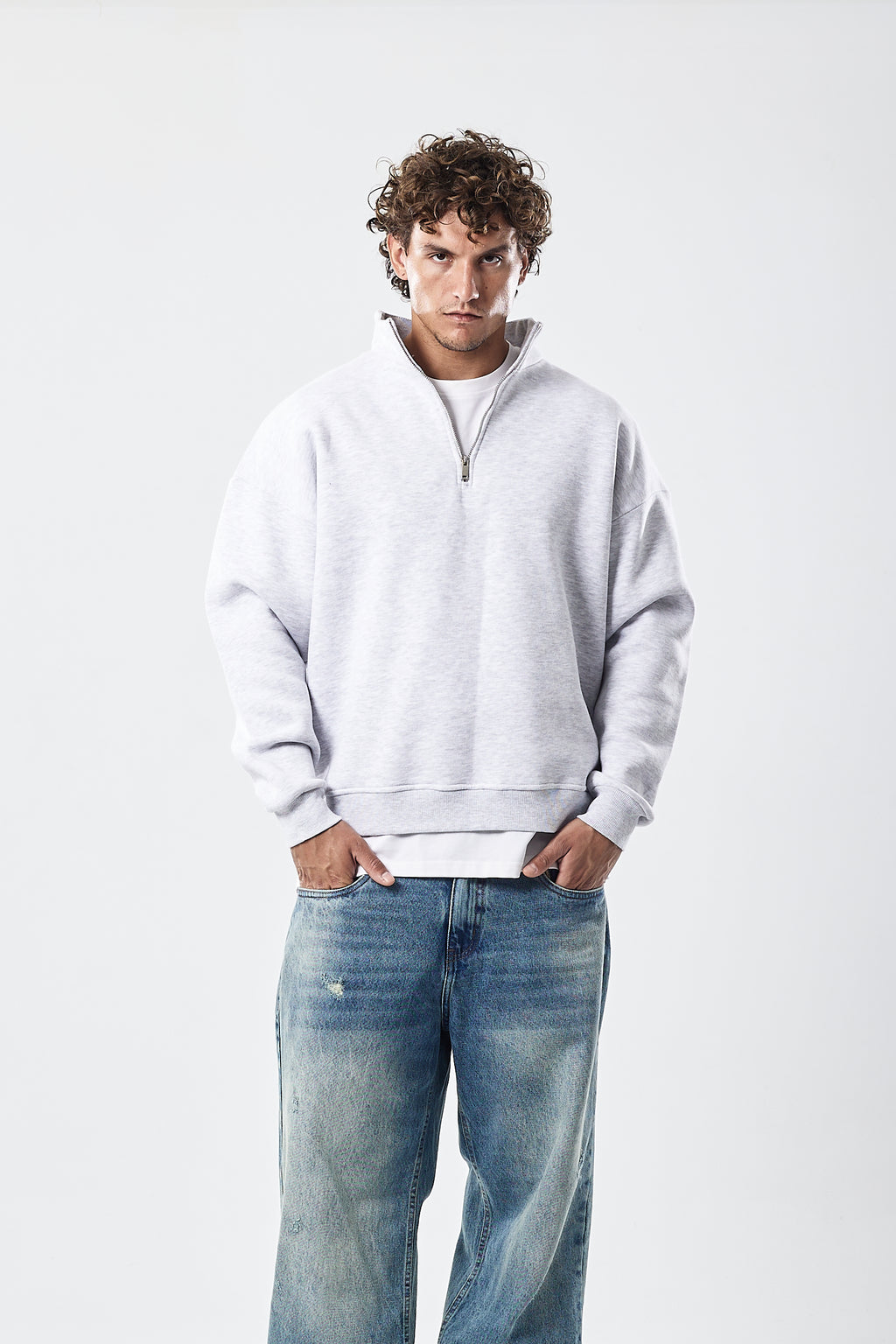 Half-zip sweatshirt Light Grey
