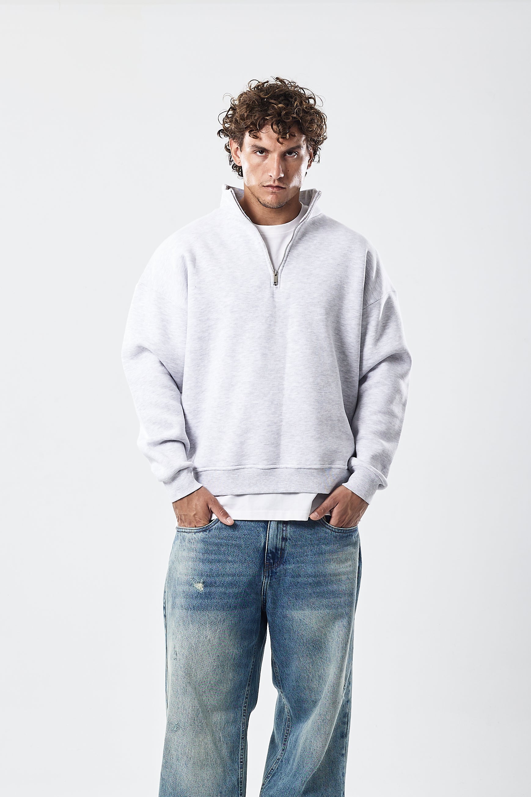 Half-zip sweatshirt Light Grey