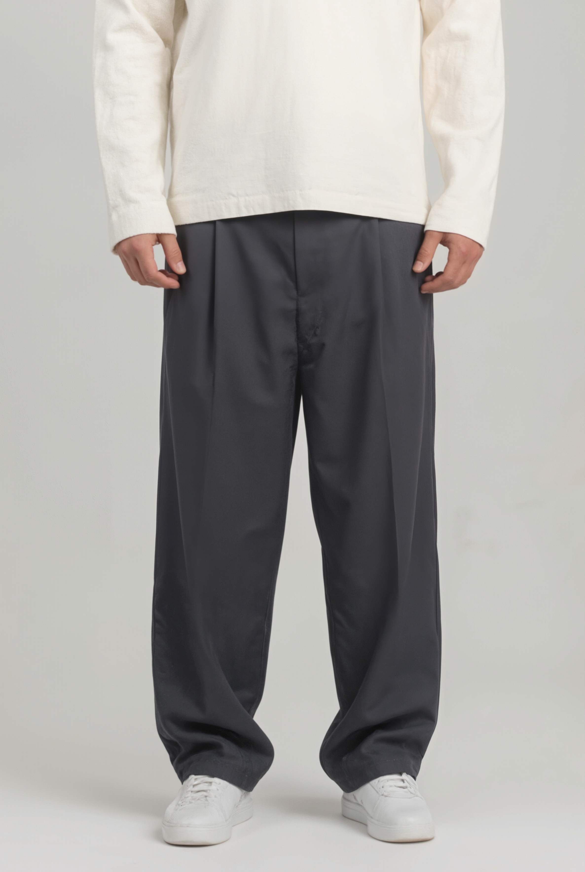 Grey Baggy Tailored Pants