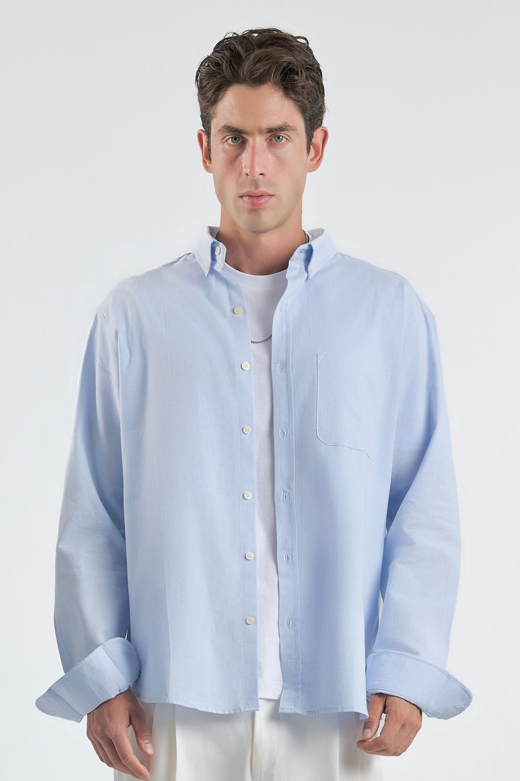 Everyday Baby Blue Linen Shirt