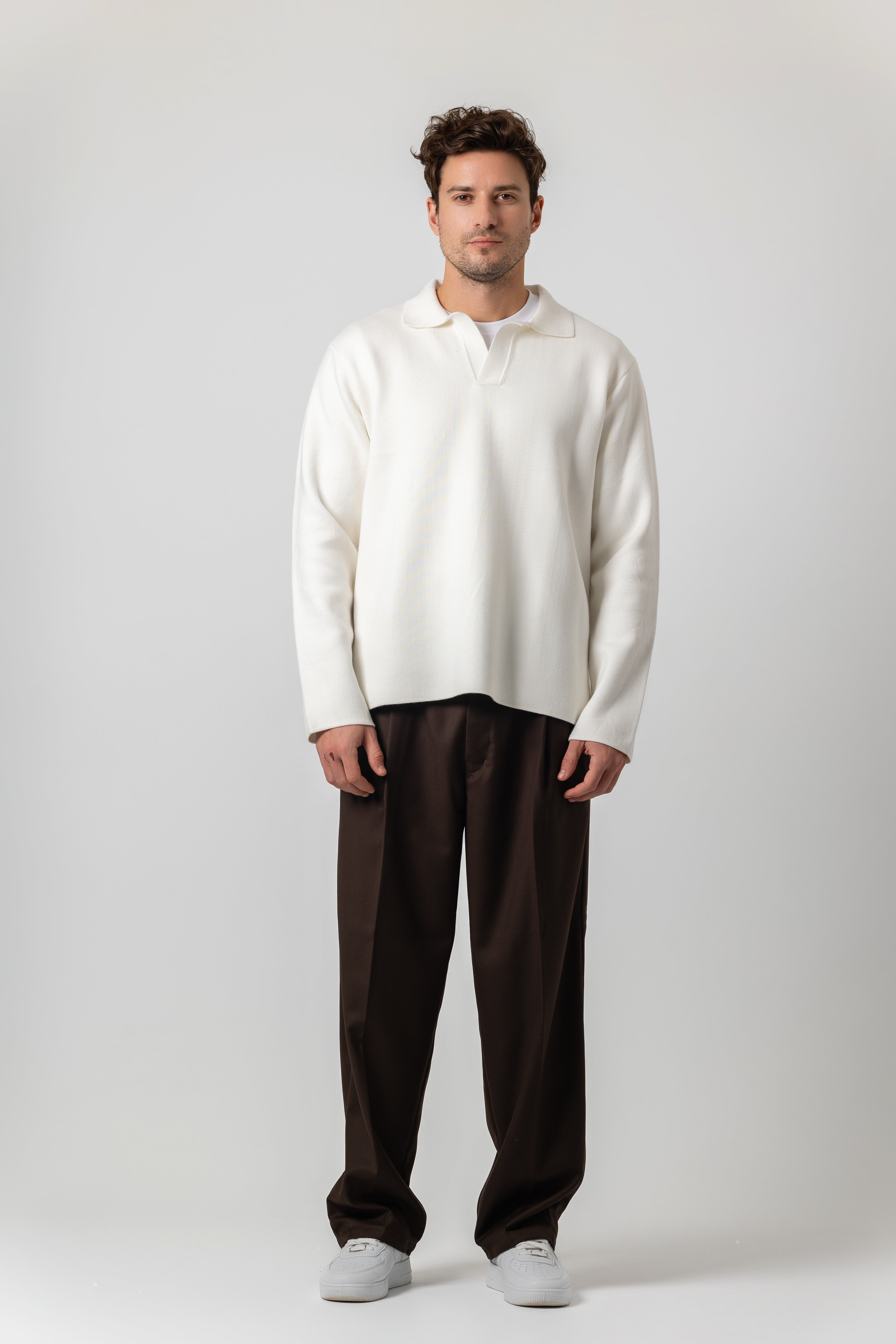 Brown Baggy Tailored Pants