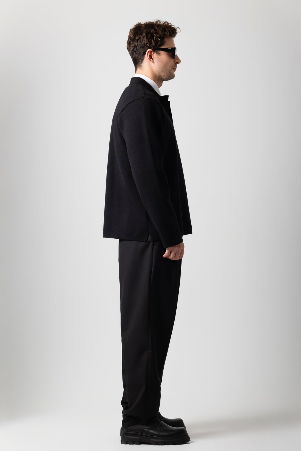 Black Wide-Leg Tailored Pants