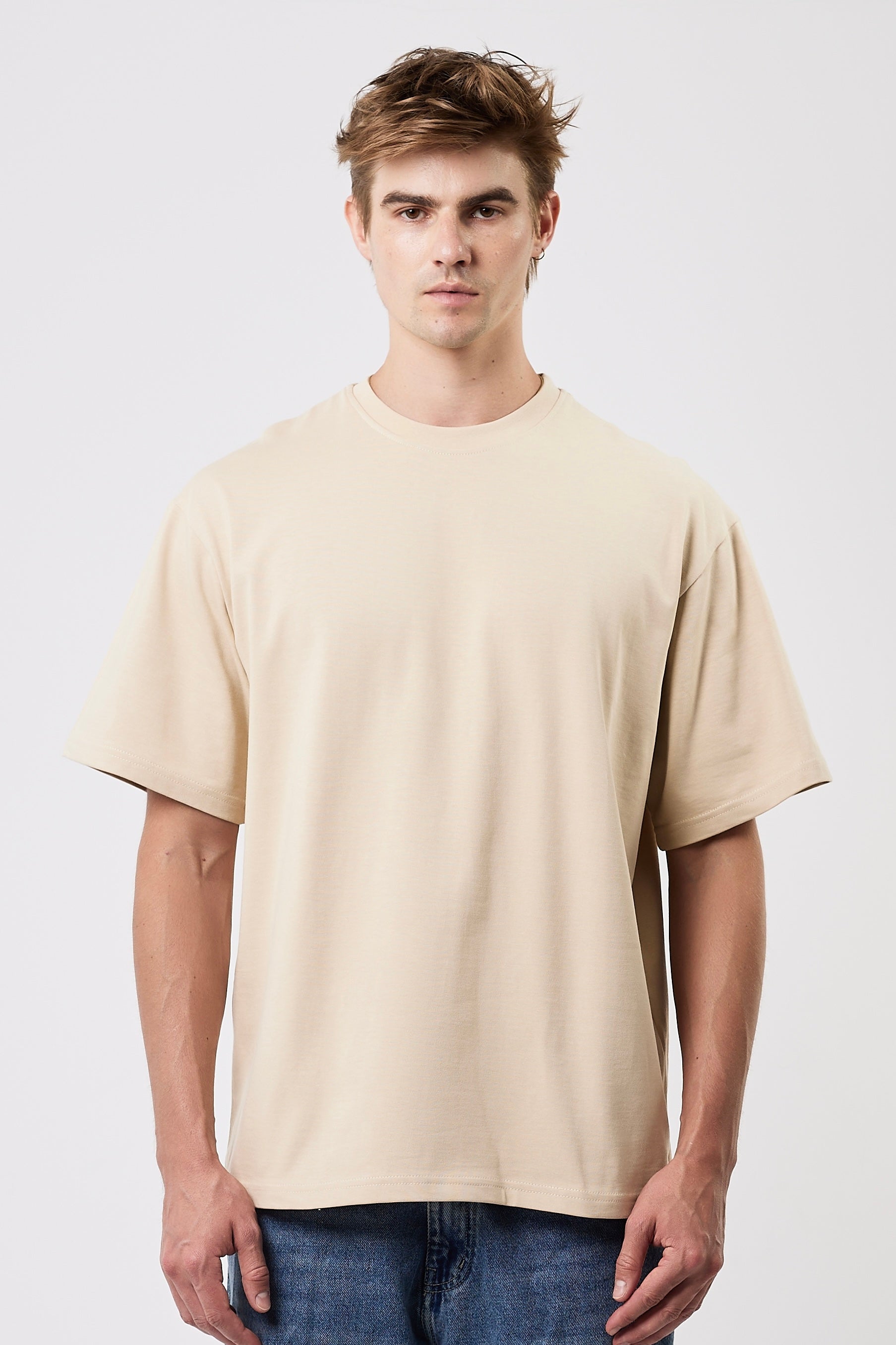 Premium Heavyweight Oversized Tee Beige