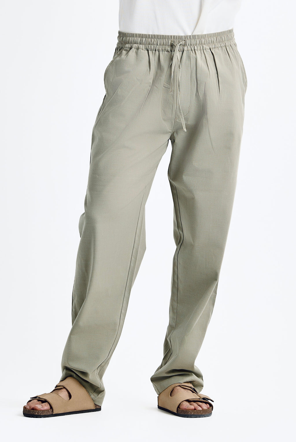 Sage green linen pants