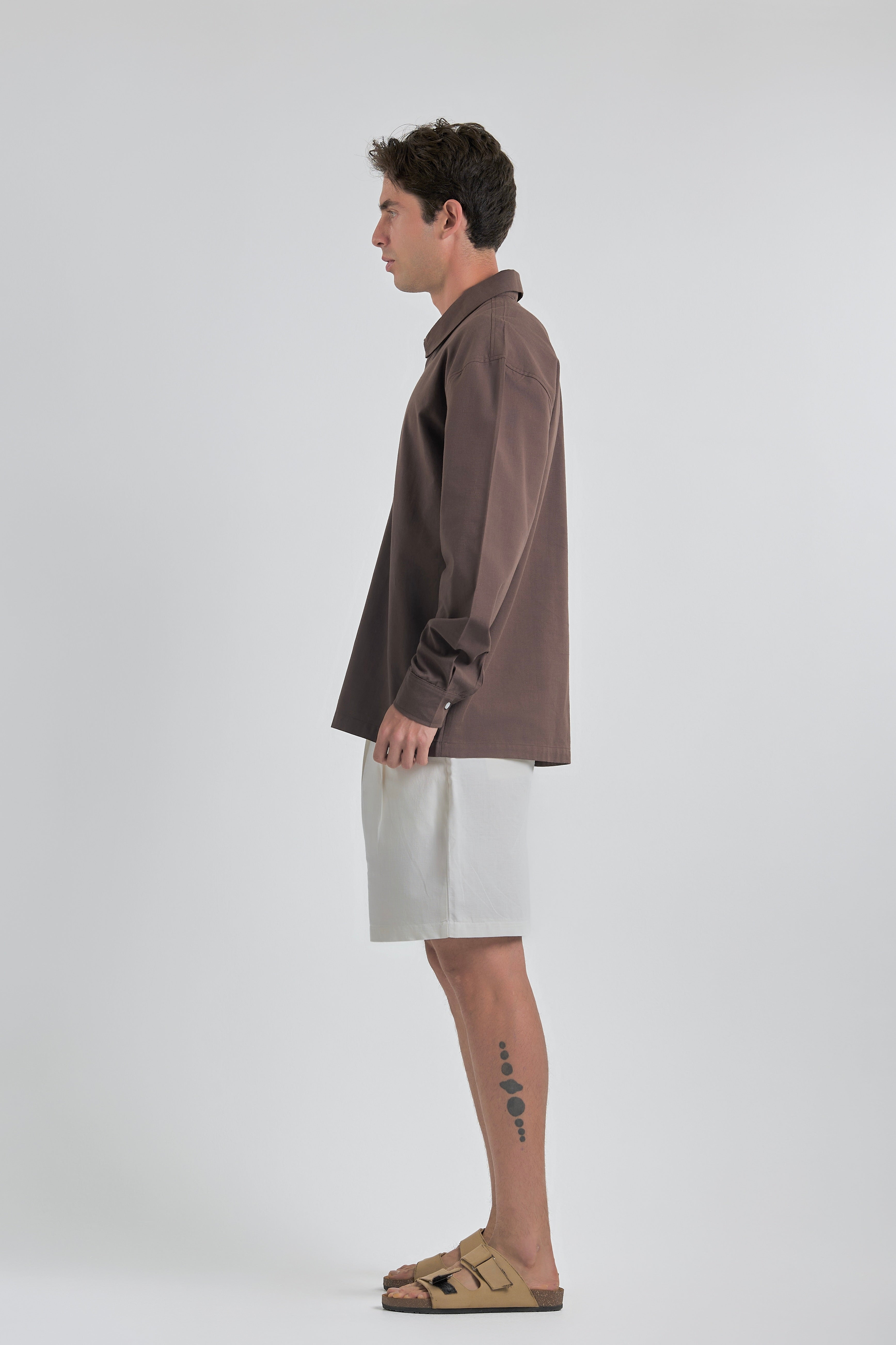 Brown Riviera Linen Polo