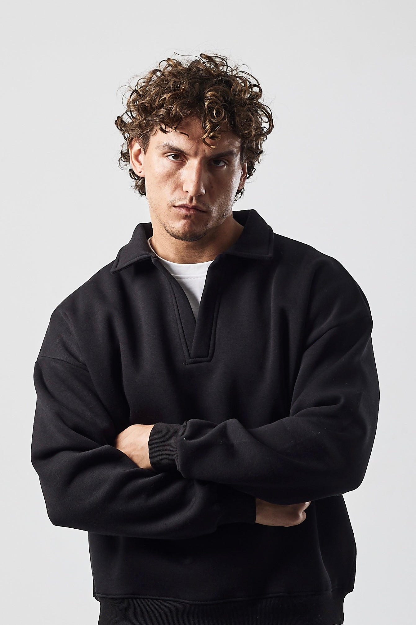 Polo sweater jet black
