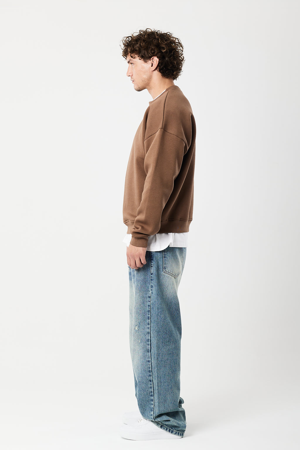 Crewneck sweatshirt Coffee brown