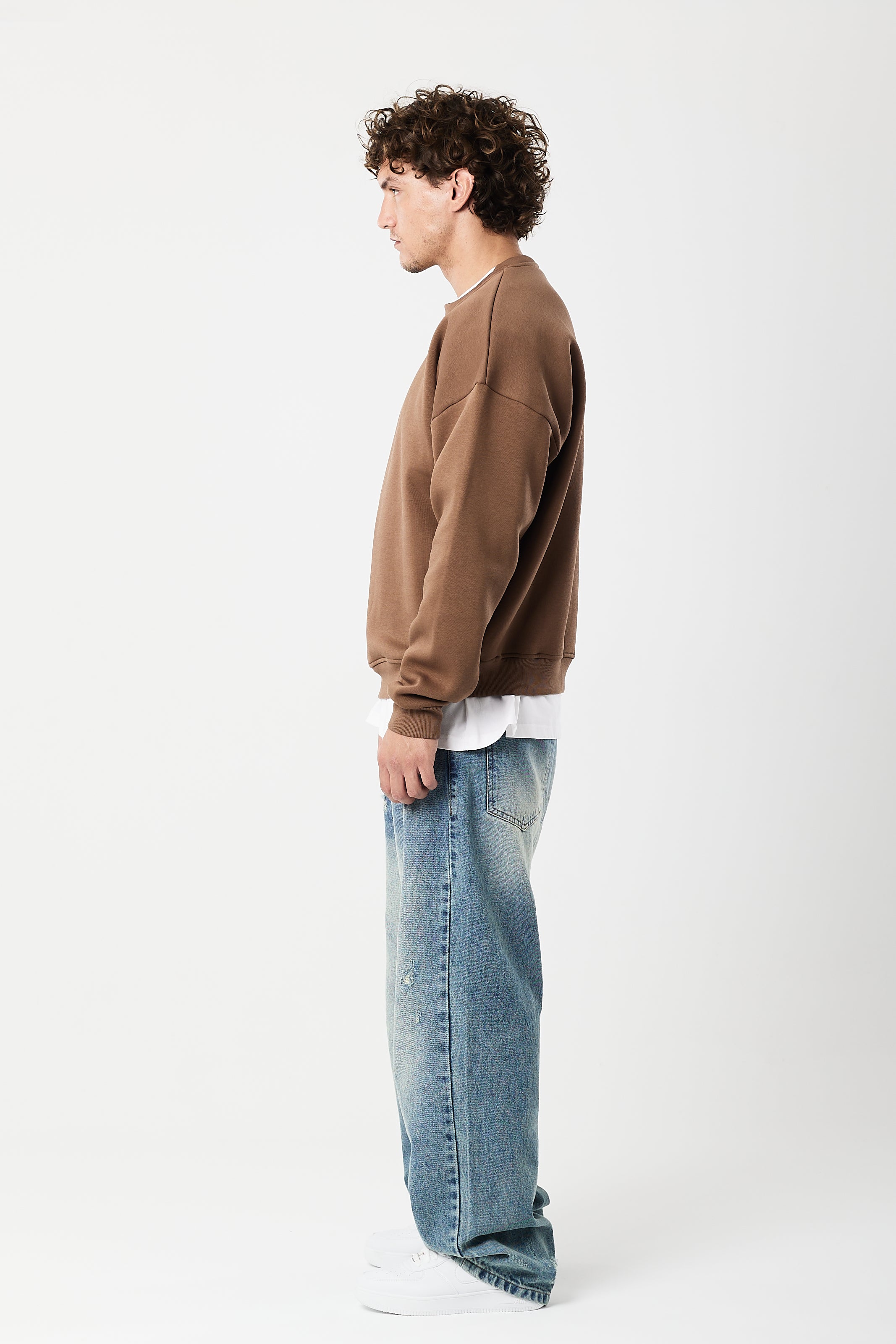 Crewneck sweatshirt Coffee brown