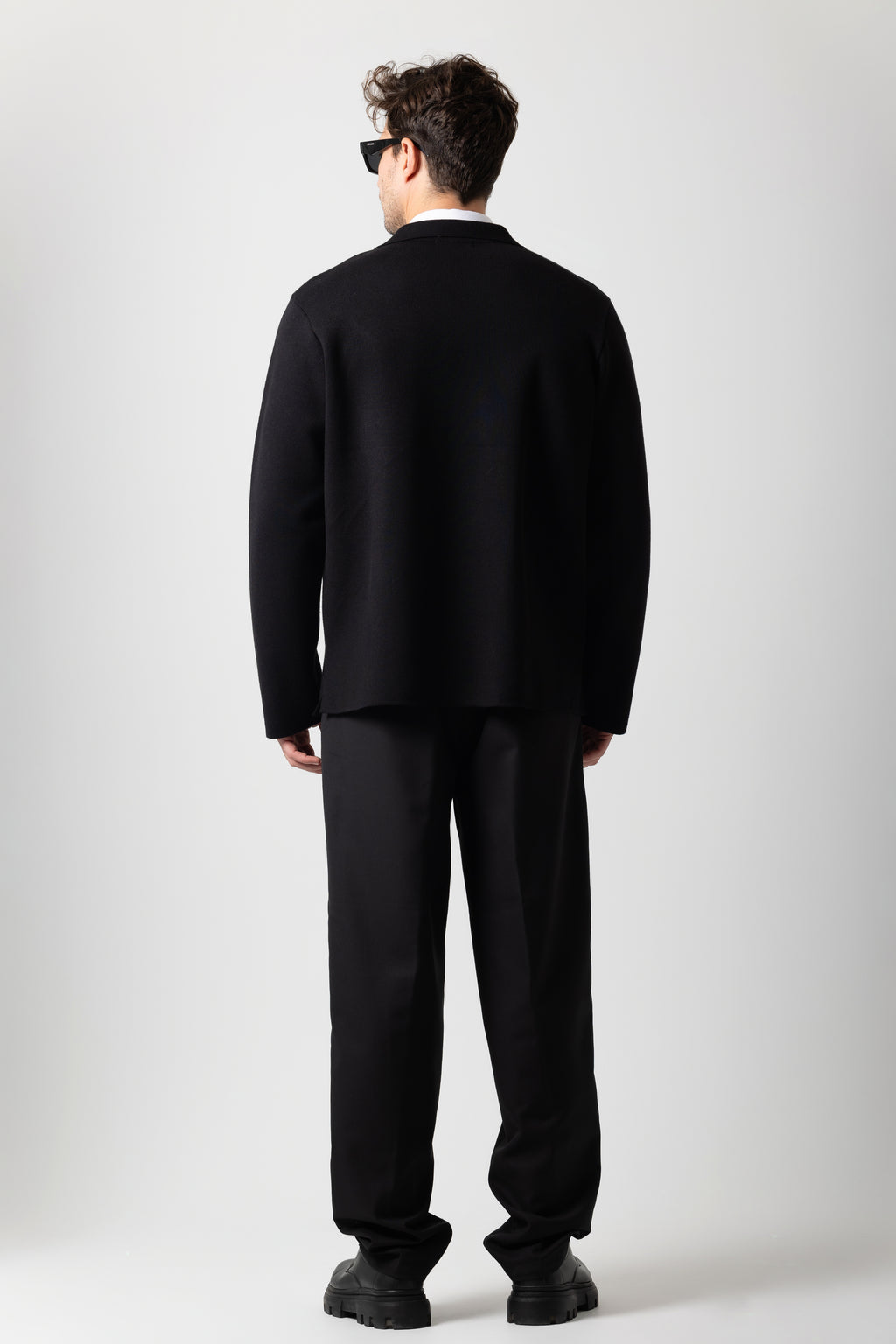 Black Wide-Leg Tailored Pants
