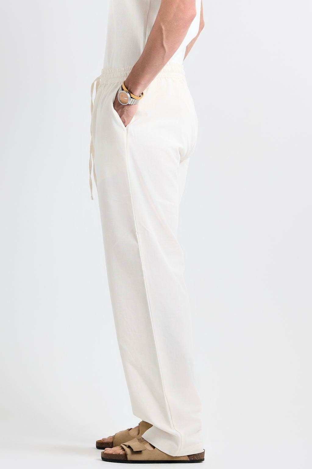 Off-white linen pants