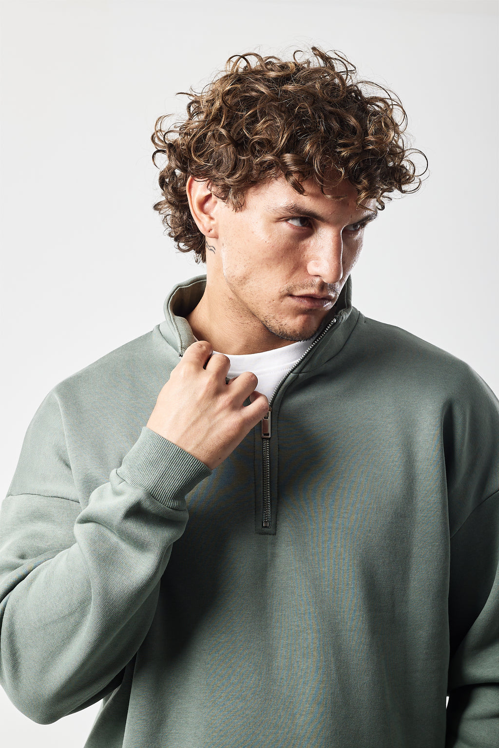 Half-zip sweatshirt Sage Green