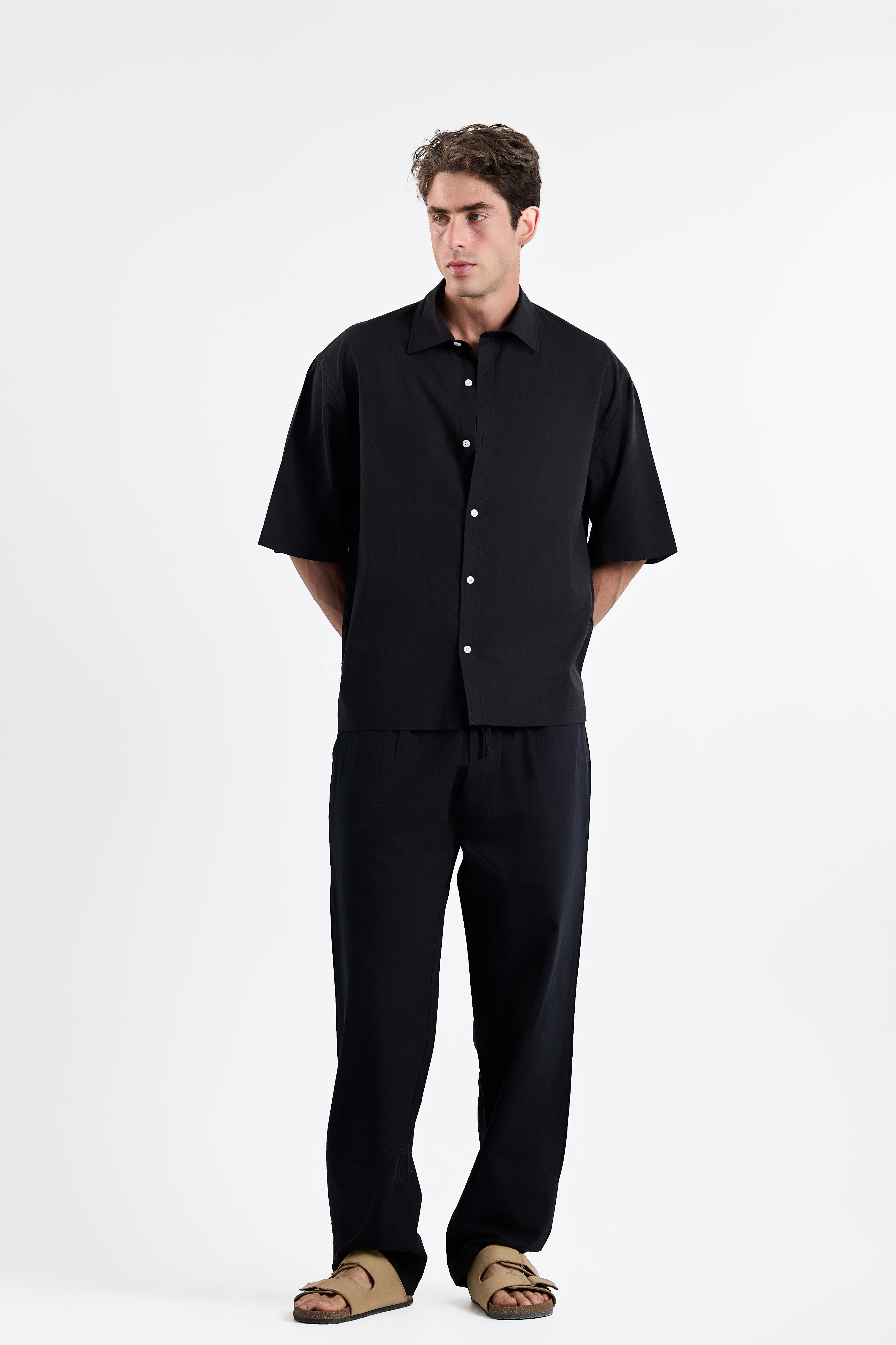 Black linen pants