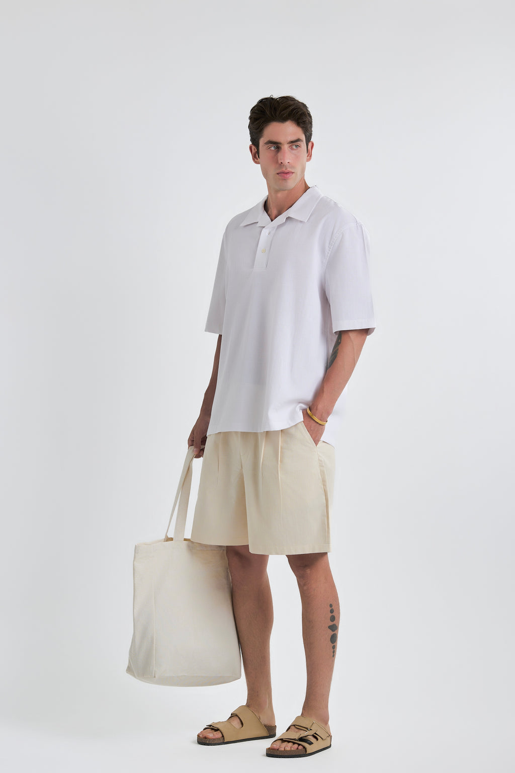 White Relaxed Cuban Linen Shirt