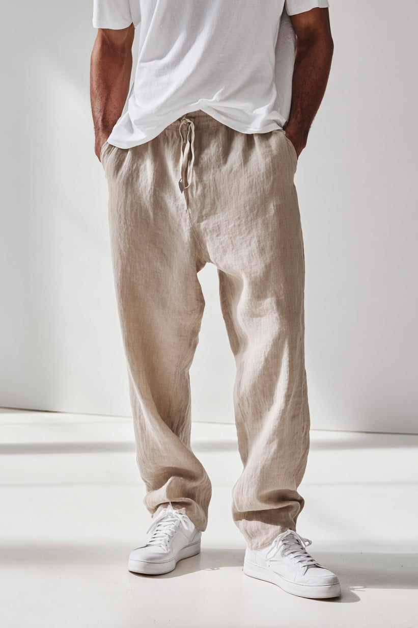 French Light Weight Linen pants beige
