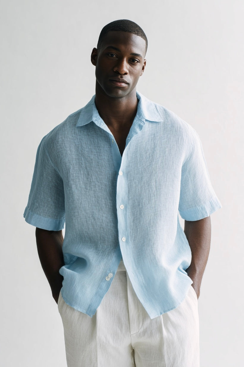 Pure Linen Cropped Boxy Shirt