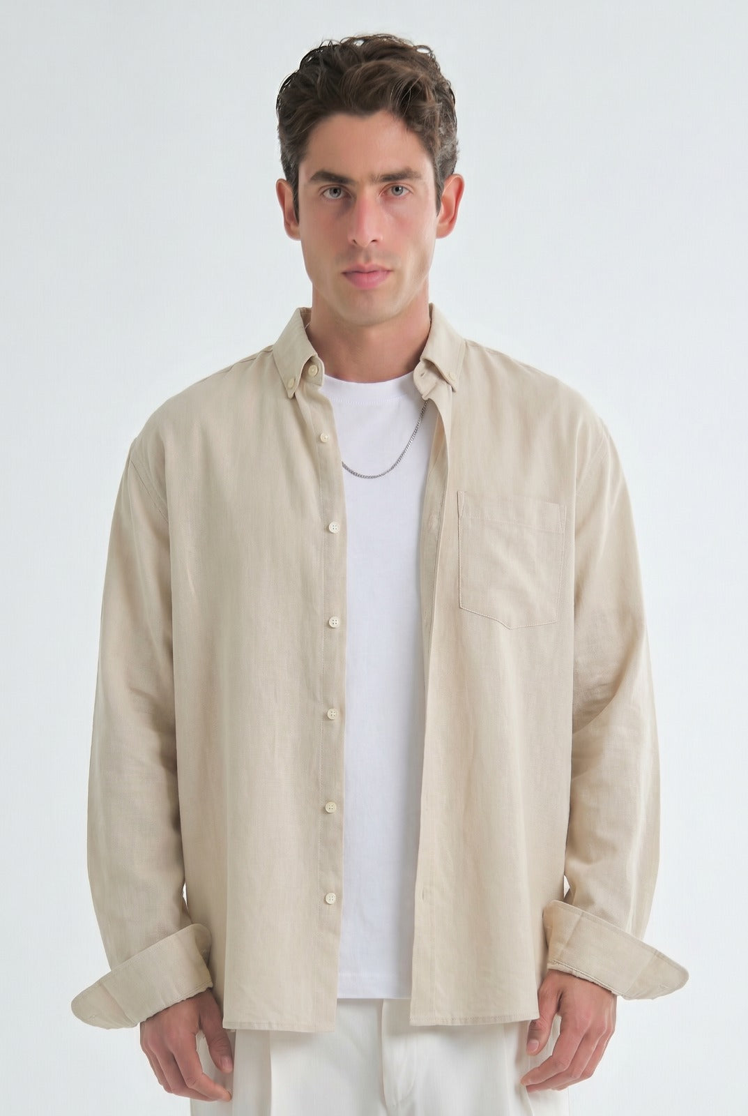 Everyday Beige Linen Shirt