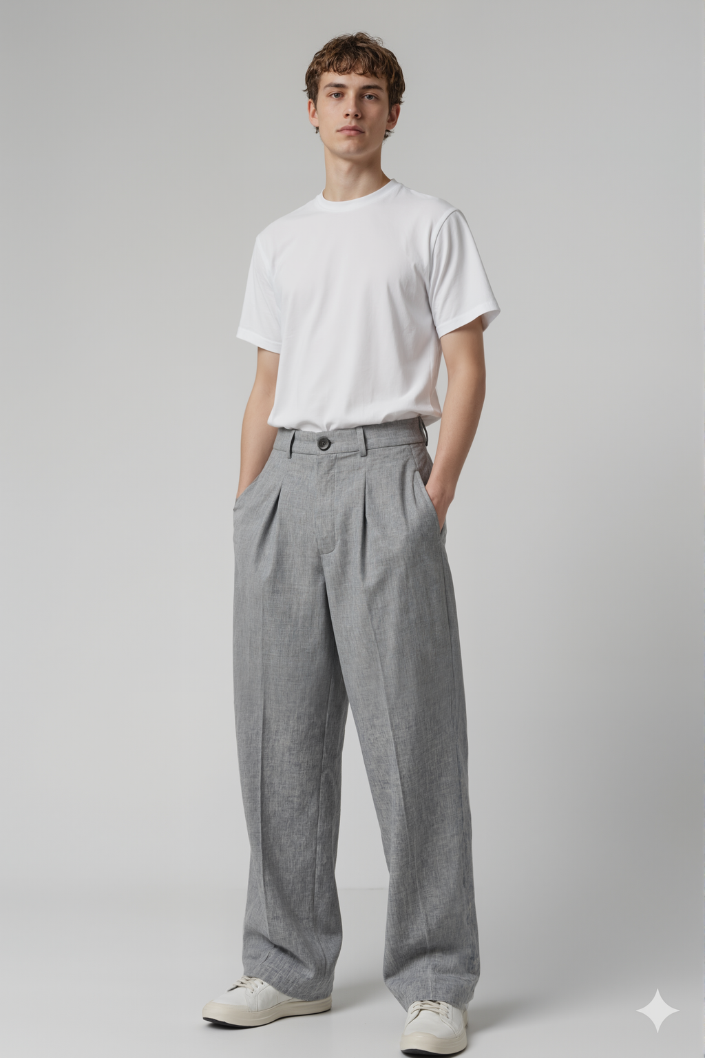 Baggy pleated pants grey (NEW)